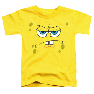 Yellow toddler t-shirt with SpongeBob SquarePants Angry Face graphic