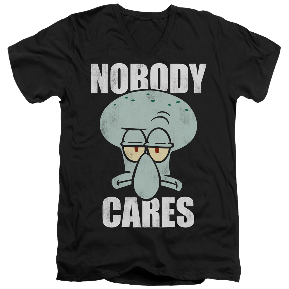 SpongeBob SquarePants Nobody Cares Meme - Men's V-Neck T-Shirt Men's V-Neck T-Shirt SpongeBob SquarePants   