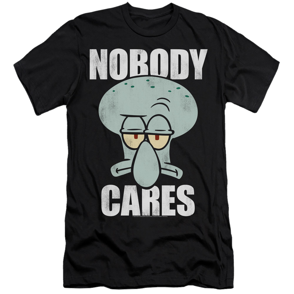 SpongeBob SquarePants Nobody Cares Meme - Men's Premium Slim Fit T-Shirt Men's Premium Slim Fit T-Shirt SpongeBob SquarePants   