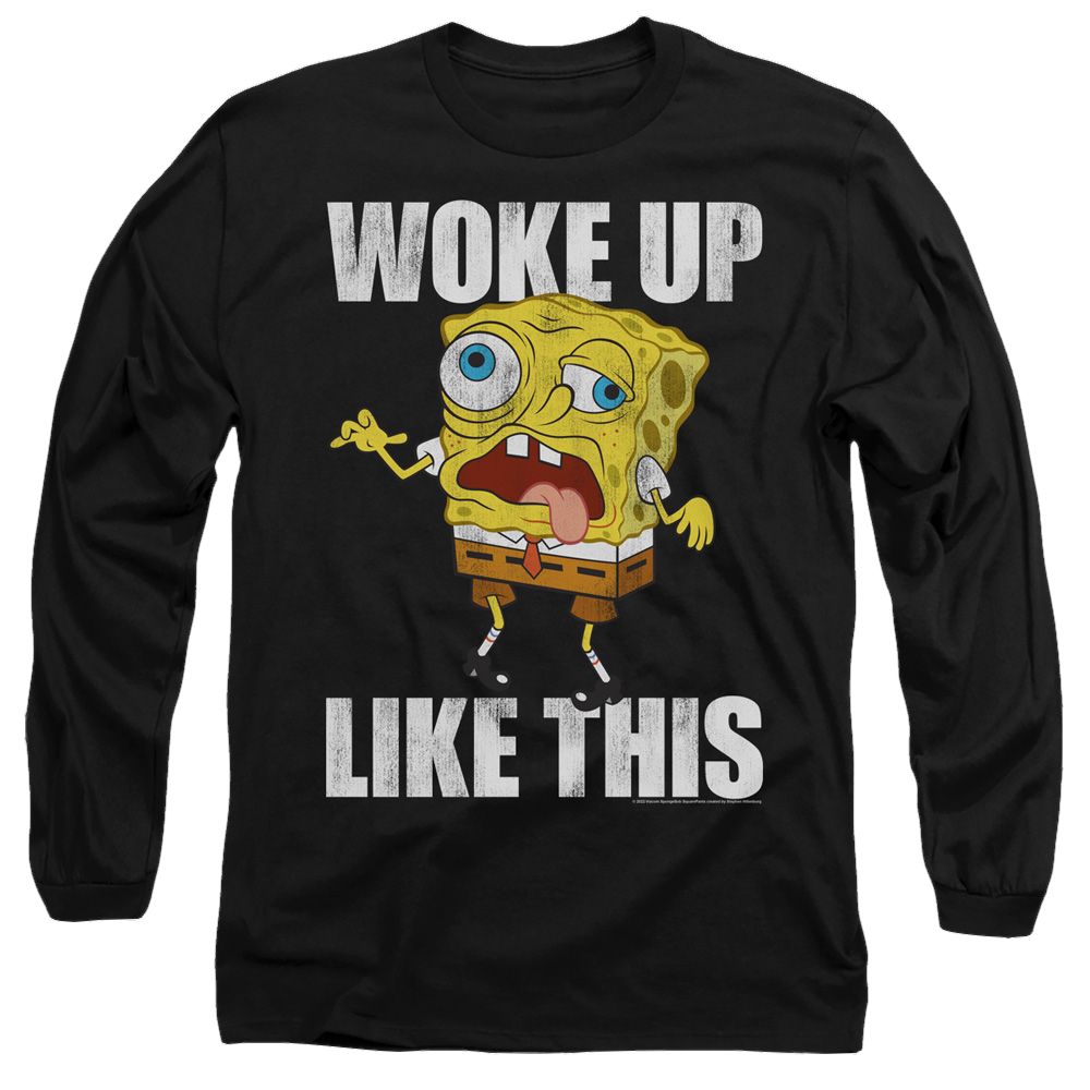 SpongeBob SquarePants Woke Up Like This Meme - Men's Long Sleeve T-Shirt Men's Long Sleeve T-Shirt SpongeBob SquarePants   