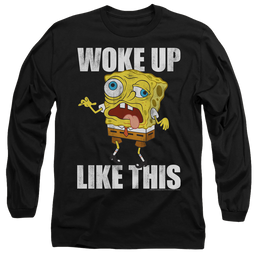 SpongeBob SquarePants Woke Up Like This Meme - Men's Long Sleeve T-Shirt Men's Long Sleeve T-Shirt SpongeBob SquarePants   