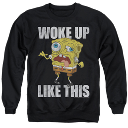 SpongeBob SquarePants Woke Up Like This Meme - Men's Crewneck Sweatshirt Men's Crewneck Sweatshirt SpongeBob SquarePants   
