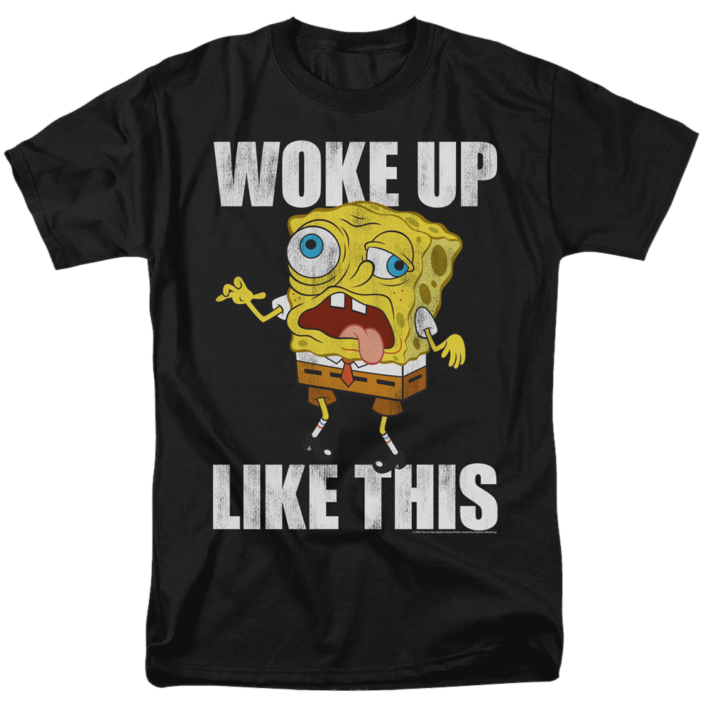 SpongeBob SquarePants Woke Up Like This Meme - Men's Regular Fit T-Shirt Men's Regular Fit T-Shirt SpongeBob SquarePants   