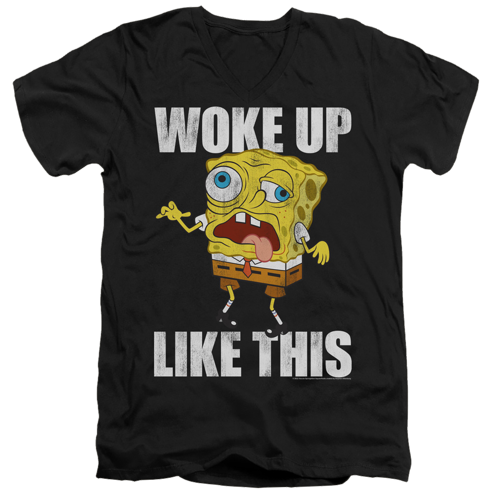 SpongeBob SquarePants Woke Up Like This Meme - Men's V-Neck T-Shirt Men's V-Neck T-Shirt SpongeBob SquarePants   