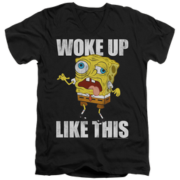 SpongeBob SquarePants Woke Up Like This Meme - Men's V-Neck T-Shirt Men's V-Neck T-Shirt SpongeBob SquarePants   
