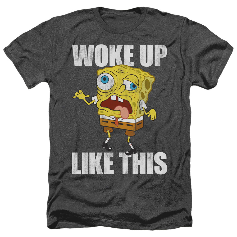 SpongeBob SquarePants Woke Up Like This Meme - Men's Heather T-Shirt Men's Heather T-Shirt SpongeBob SquarePants   