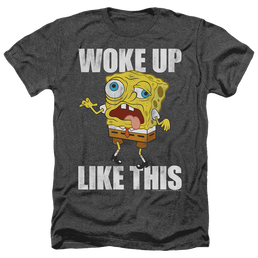 SpongeBob SquarePants Woke Up Like This Meme - Men's Heather T-Shirt Men's Heather T-Shirt SpongeBob SquarePants   