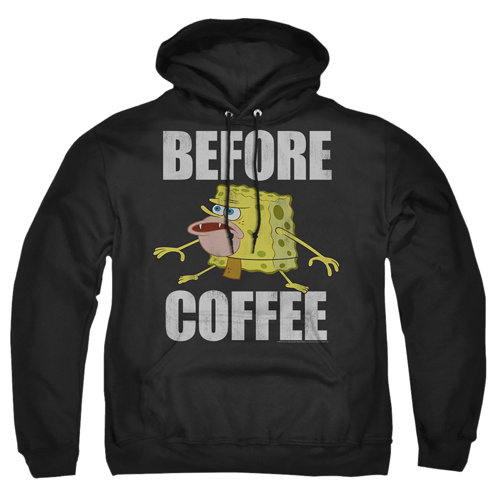 SpongeBob SquarePants Before Coffee Meme - Pullover Hoodie Pullover Hoodie SpongeBob SquarePants   