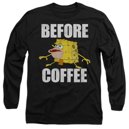SpongeBob SquarePants Before Coffee Meme - Men's Long Sleeve T-Shirt Men's Long Sleeve T-Shirt SpongeBob SquarePants   