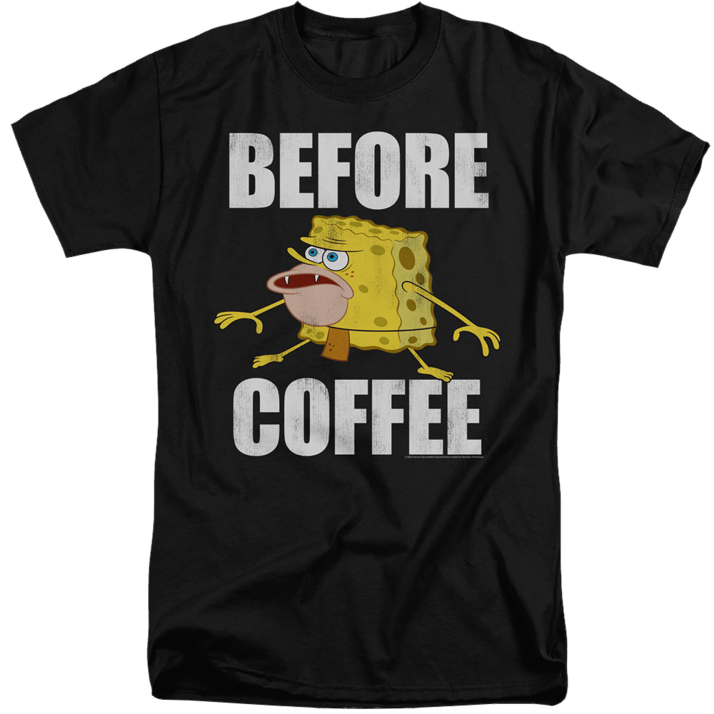 SpongeBob SquarePants Before Coffee Meme - Men's Tall Fit T-Shirt Men's Tall Fit T-Shirt SpongeBob SquarePants   