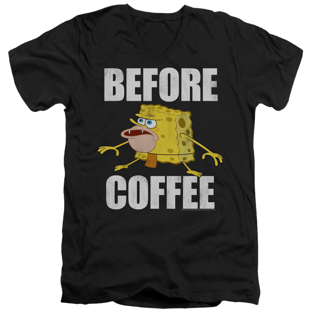 SpongeBob SquarePants Before Coffee Meme - Men's V-Neck T-Shirt Men's V-Neck T-Shirt SpongeBob SquarePants   