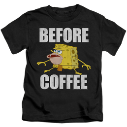 SpongeBob SquarePants Before Coffee Meme - Kid's T-Shirt Kid's T-Shirt (Ages 4-7) SpongeBob SquarePants   