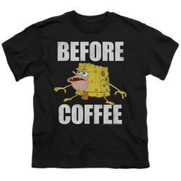SpongeBob SquarePants Before Coffee Meme - Youth T-Shirt Youth T-Shirt (Ages 8-12) SpongeBob SquarePants   
