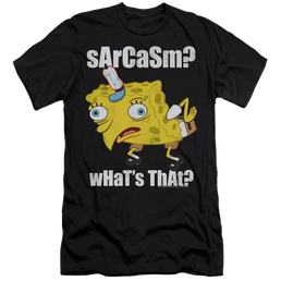 SpongeBob SquarePants Sarcasm Meme - Men's Premium Slim Fit T-Shirt Men's Premium Slim Fit T-Shirt SpongeBob SquarePants   
