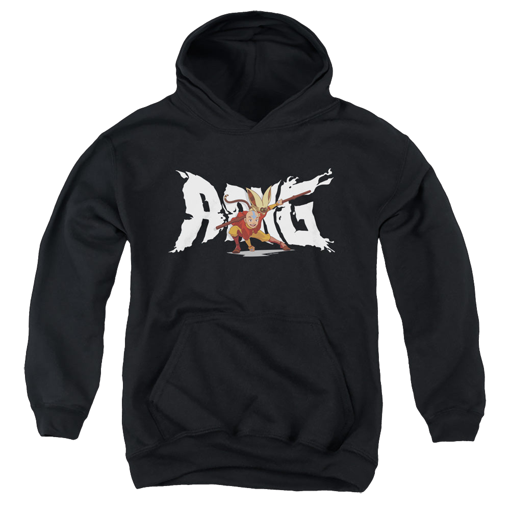 Avatar The Last Airbender Aang And Momo - Youth Hoodie Youth Hoodie (Ages 8-12) Avatar The Last Airbender   