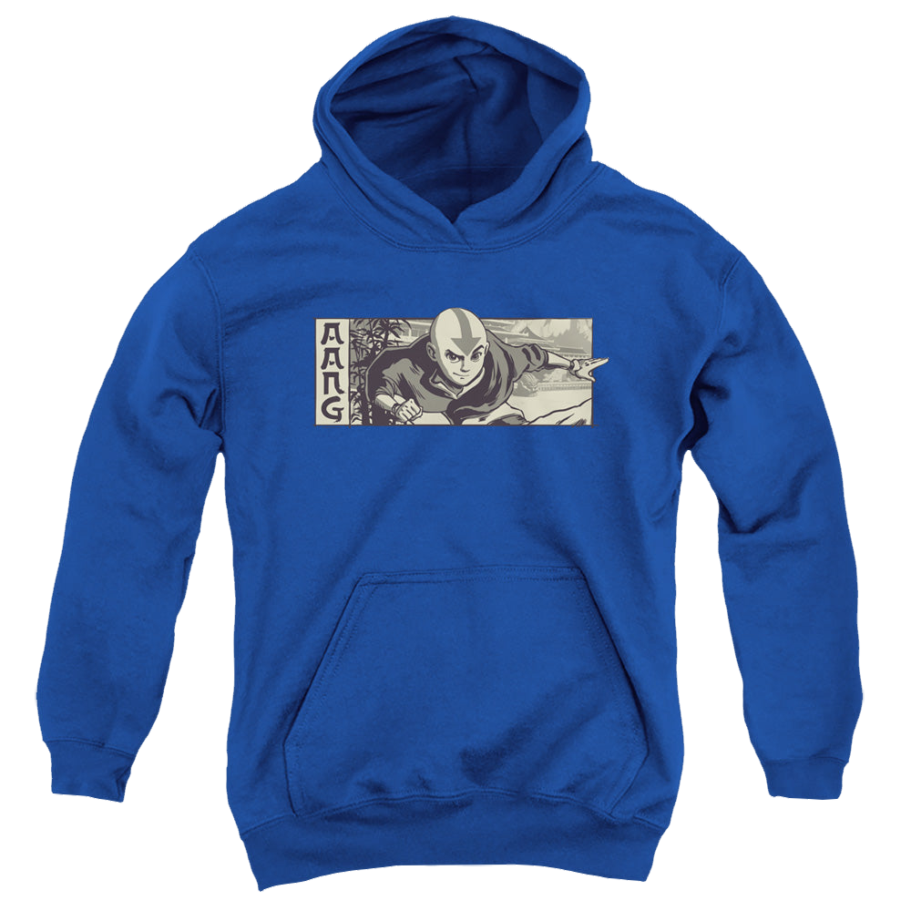 Avatar The Last Airbender Illustrated Aang - Youth Hoodie Youth Hoodie (Ages 8-12) Avatar The Last Airbender   