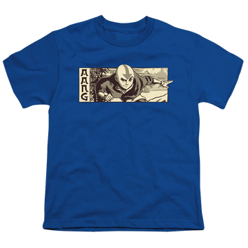 Avatar The Last Airbender Illustrated Aang - Youth T-Shirt Youth T-Shirt (Ages 8-12) Avatar The Last Airbender   
