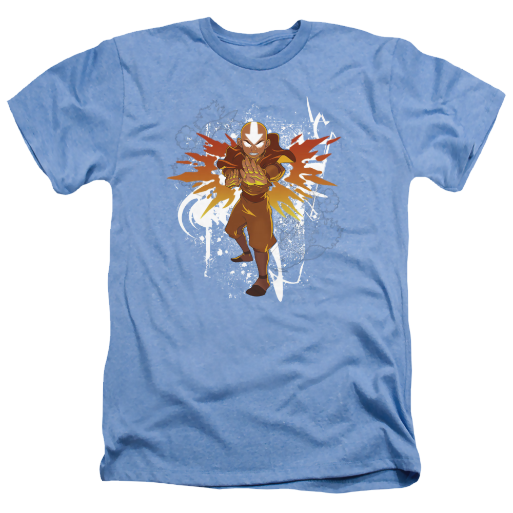 Avatar The Last Airbender Flower And Fish Aang - Men's Heather T-Shirt Men's Heather T-Shirt Avatar The Last Airbender   