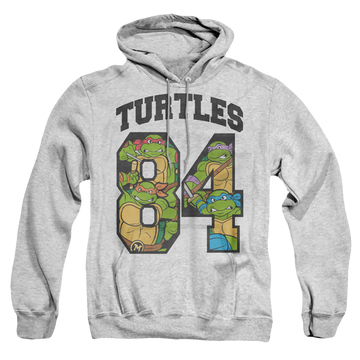 Athletic heather pullover hoodie with Teenage Mutant Ninja Turtles Turtles 84 graphic