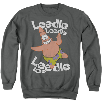 Charcoal men's crewneck sweatshirt with SpongeBob SquarePants Singing Patrick graphic
