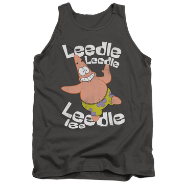 Charcoal men's tank with SpongeBob SquarePants Singing Patrick graphic