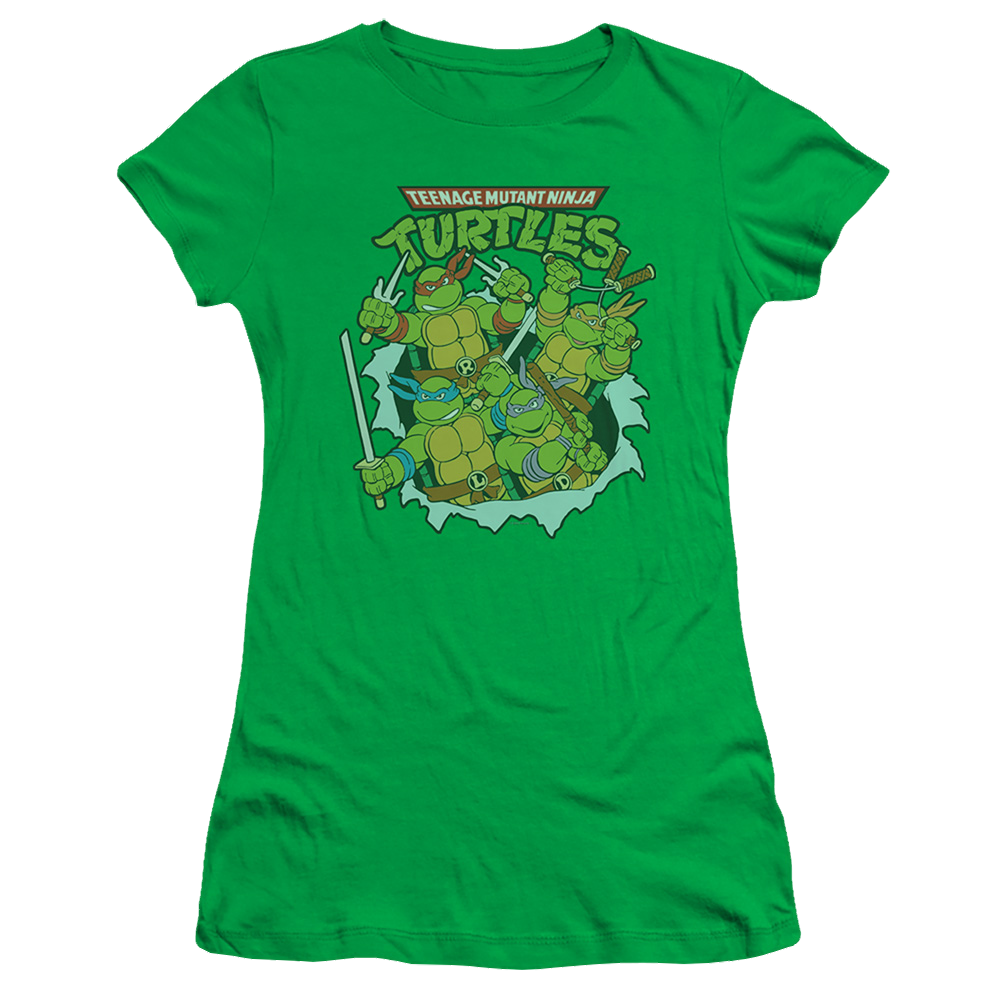 Teenage Mutant Ninja Turtles Retro Group - Juniors T-Shirt Juniors T-Shirt Teenage Mutant Ninja Turtles   