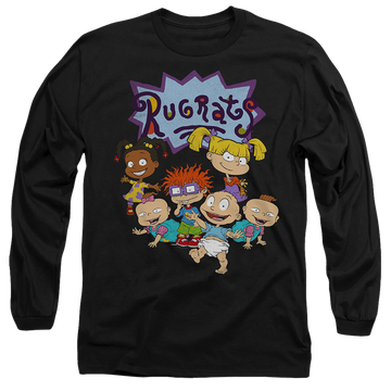 Black men's long sleeve t-shirt with Rugrats Group graphic