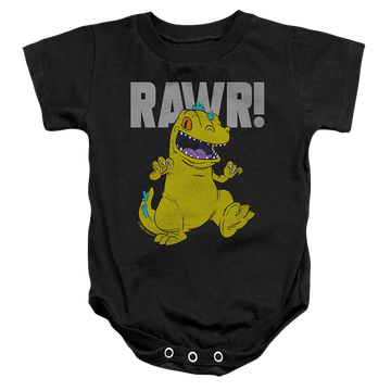 Black baby bodysuit with Rugrats Reptar graphic