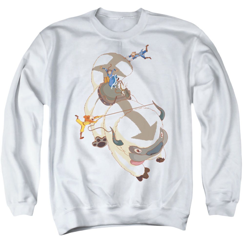 Avatar The Last Airbender Hang On Appa - Men's Crewneck Sweatshirt Men's Crewneck Sweatshirt Avatar The Last Airbender   
