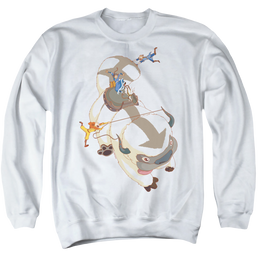 Avatar The Last Airbender Hang On Appa - Men's Crewneck Sweatshirt Men's Crewneck Sweatshirt Avatar The Last Airbender   