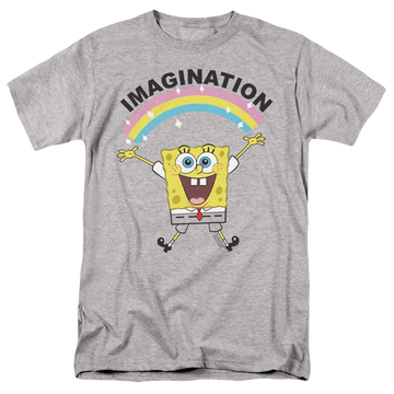 Athletic heather men's regular fit t-shirt with SpongeBob SquarePants Simple Imagination graphic
