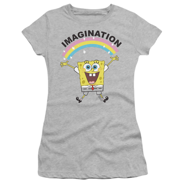Athletic heather juniors t-shirt with SpongeBob SquarePants Simple Imagination graphic