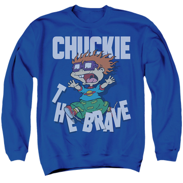 Royal men's crewneck sweatshirt with Rugrats Chuckie The Brave graphic