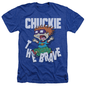 Royal men's heather t-shirt with Rugrats Chuckie The Brave graphic