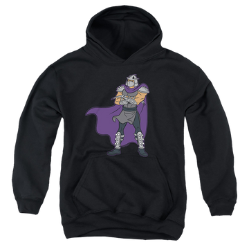 Black youth hoodie for ages 8 to 12 with Teenage Mutant Ninja Turtles Shredder graphic