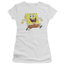 SpongeBob SquarePants Happy Running Spongebob - Juniors T-Shirt Juniors T-Shirt SpongeBob SquarePants   
