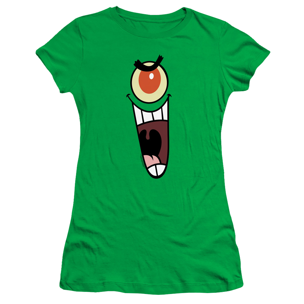 SpongeBob SquarePants Plankton Sinister Face - Juniors T-Shirt Juniors T-Shirt SpongeBob SquarePants   