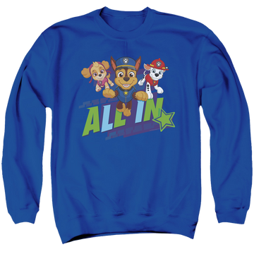 Royal men's crewneck sweatshirt with Paw Patrol All In graphic