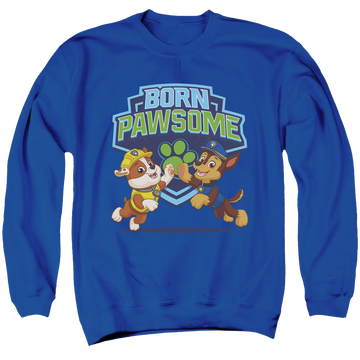 Royal men's crewneck sweatshirt with Paw Patrol Born Pawsome graphic