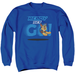 Paw Patrol Ready Set Go! Chase - Men's Crewneck Sweatshirt Men's Crewneck Sweatshirt Paw Patrol   