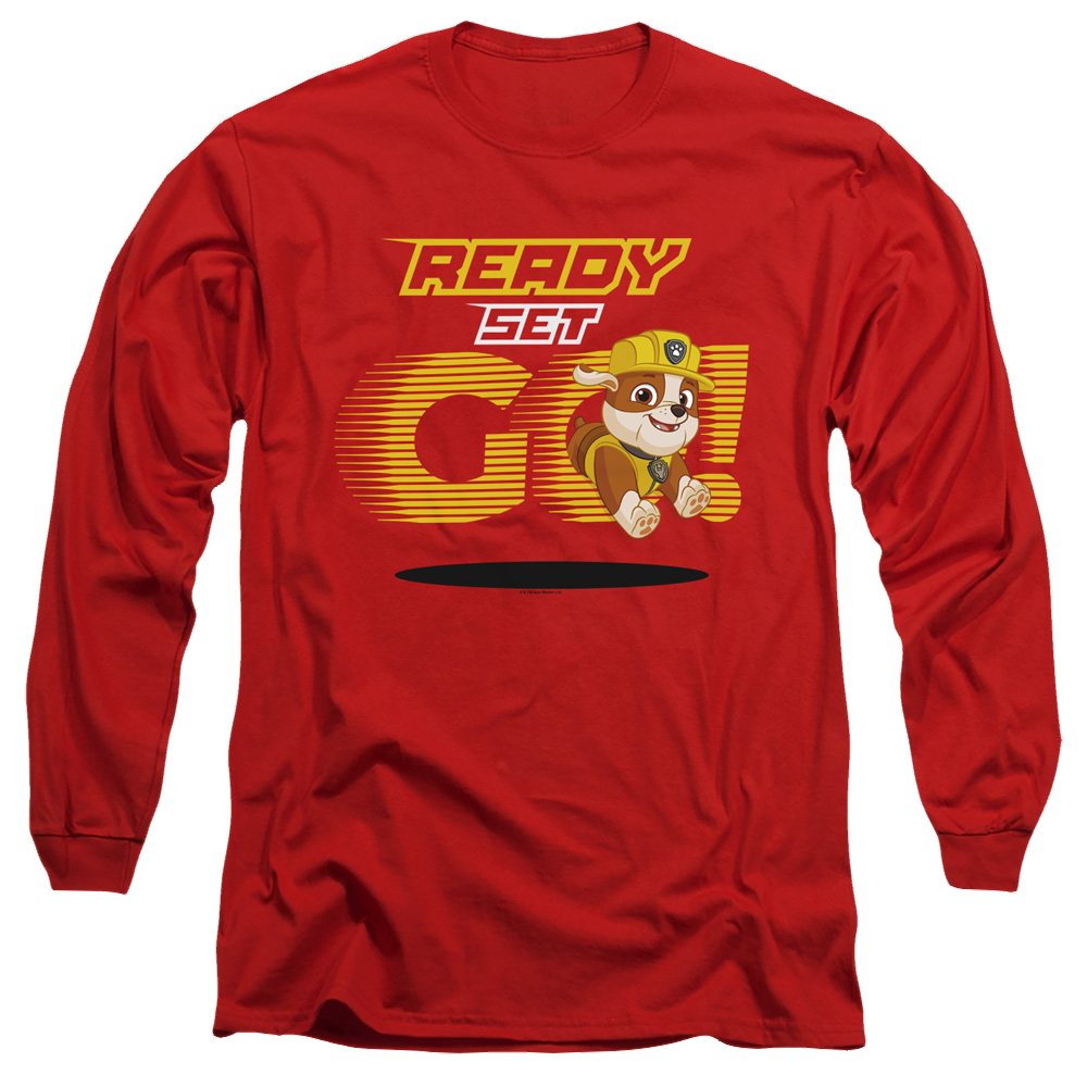 Paw Patrol Ready Set Go! Rubble - Men's Long Sleeve T-Shirt Men's Long Sleeve T-Shirt Paw Patrol   