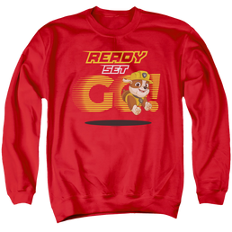 Paw Patrol Ready Set Go! Rubble - Men's Crewneck Sweatshirt Men's Crewneck Sweatshirt Paw Patrol   