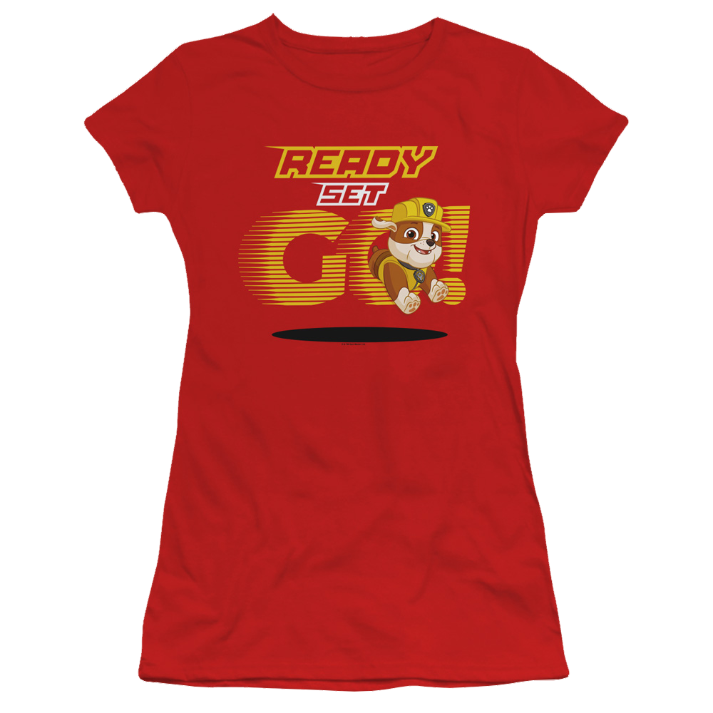 Paw Patrol Ready Set Go! Rubble - Juniors T-Shirt Juniors T-Shirt Paw Patrol   