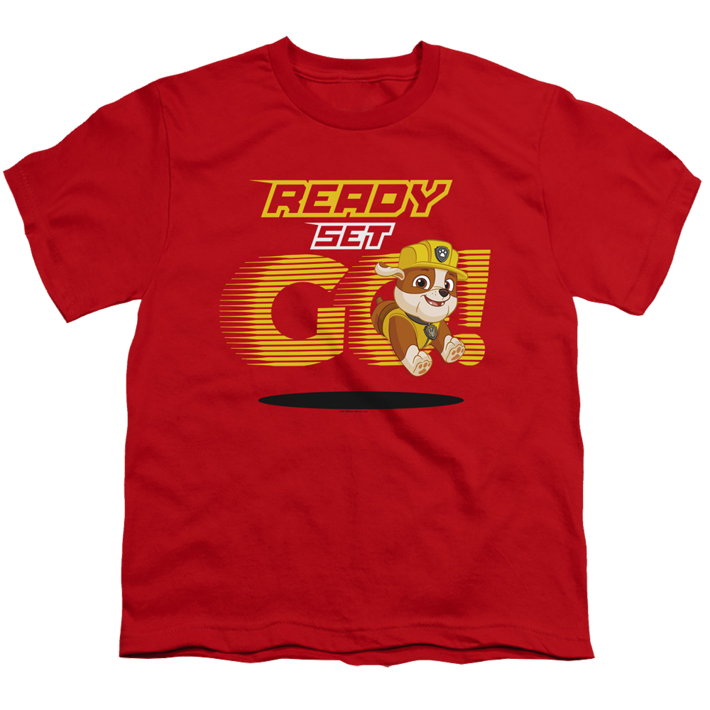 Paw Patrol Ready Set Go! Rubble - Youth T-Shirt Youth T-Shirt (Ages 8-12) Paw Patrol   