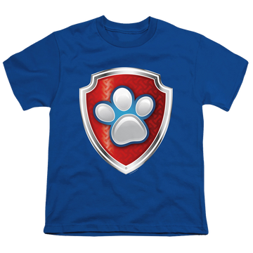 Royal youth t-shirt for ages 8 to 12 with Paw Patrol Badge graphic
