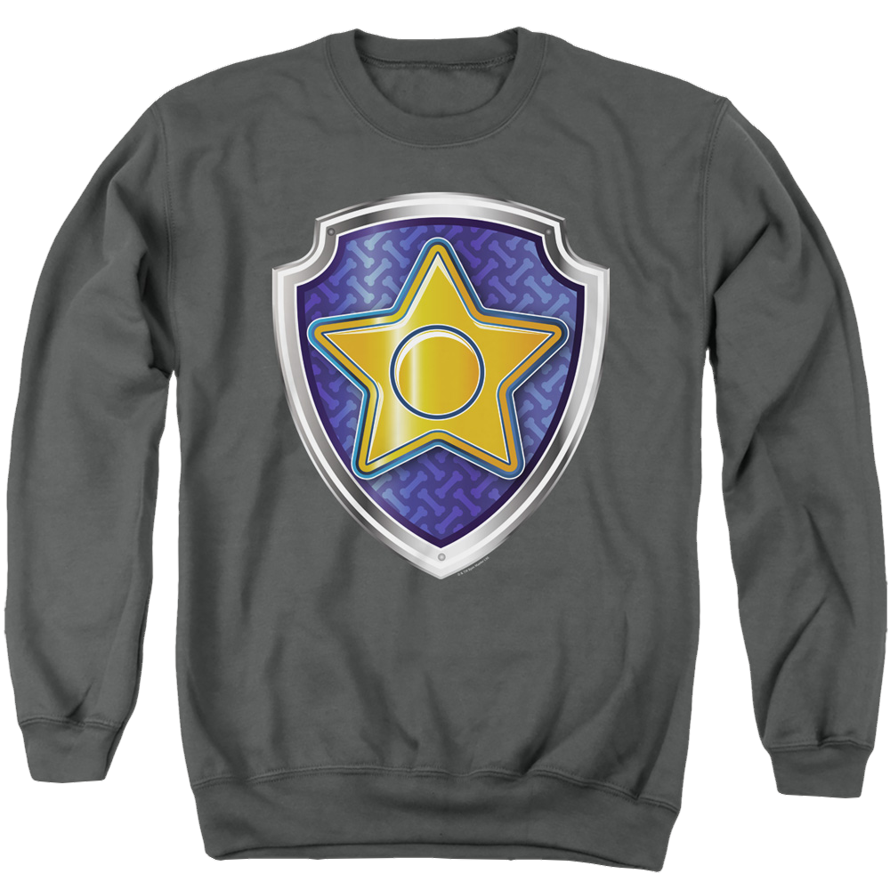 Paw Patrol Chase Badge - Men's Crewneck Sweatshirt Men's Crewneck Sweatshirt Paw Patrol   