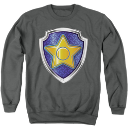 Paw Patrol Chase Badge - Men's Crewneck Sweatshirt Men's Crewneck Sweatshirt Paw Patrol   