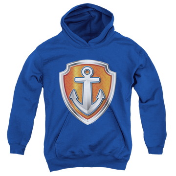 Royal youth hoodie for ages 8 to 12 with Paw Patrol Zuma Badge graphic