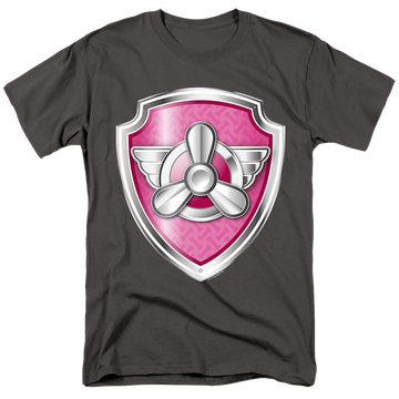 Charcoal men's regular fit t-shirt with Paw Patrol Skye Badge graphic