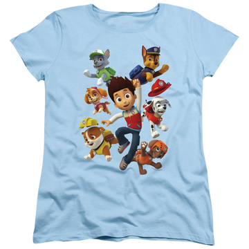 Light blue women's t-shirt with Paw Patrol Ryder’S Pups graphic